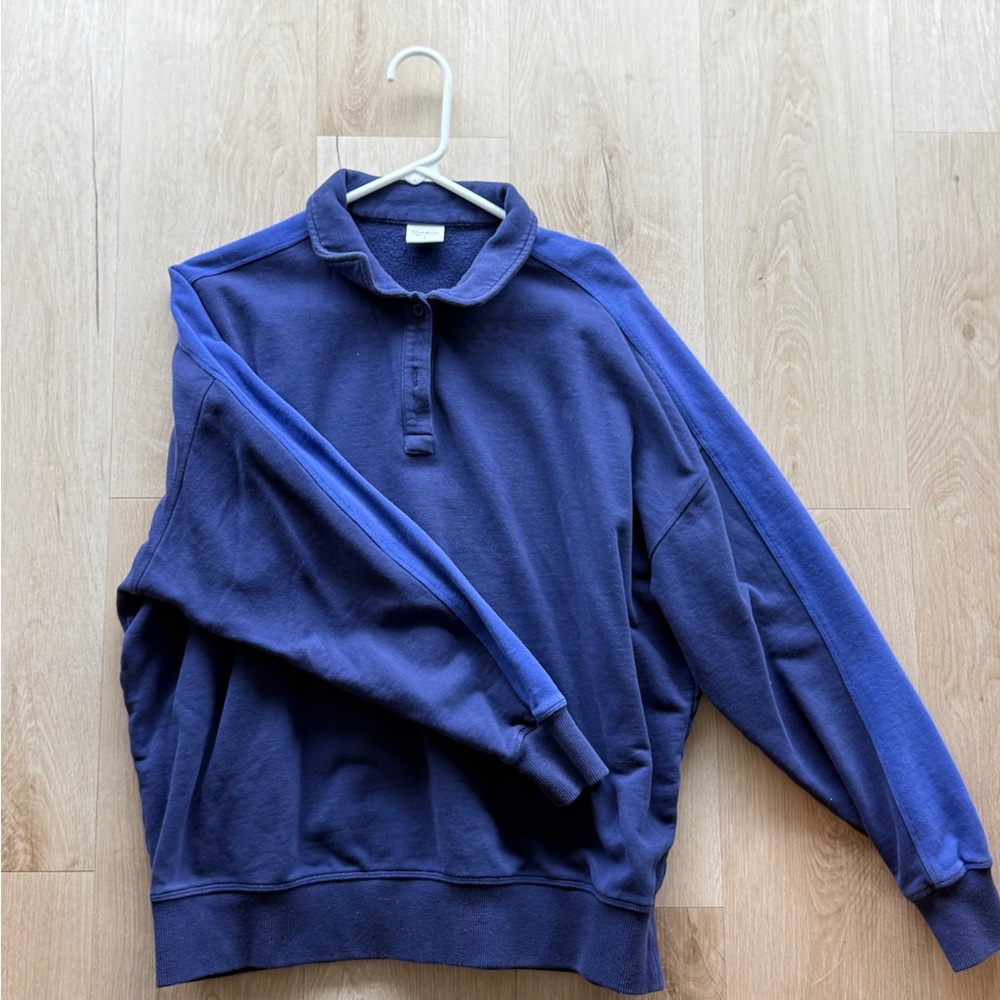 Outdoor Voices Blue Quarter-Zip Pullover Sweater